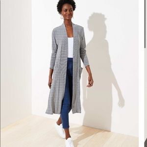 NWT Loft striped duster pocket cardigan Medium